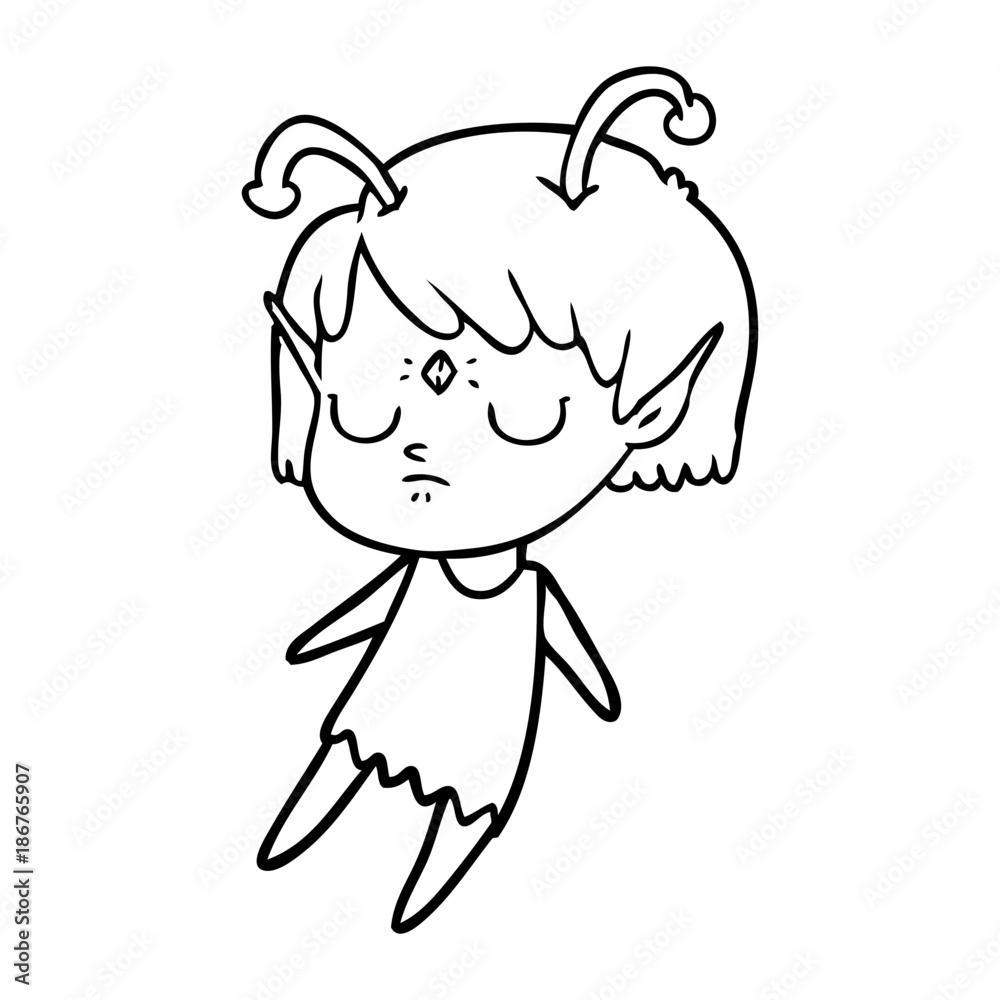 Fototapeta premium cartoon alien girl