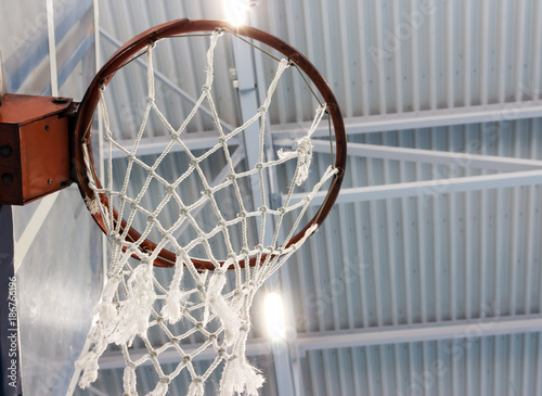 the ring of a basketball basket