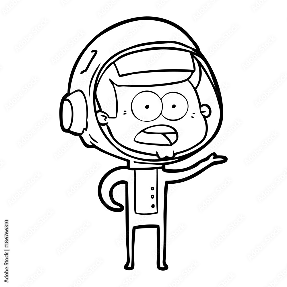 cartoon surprised astronaut