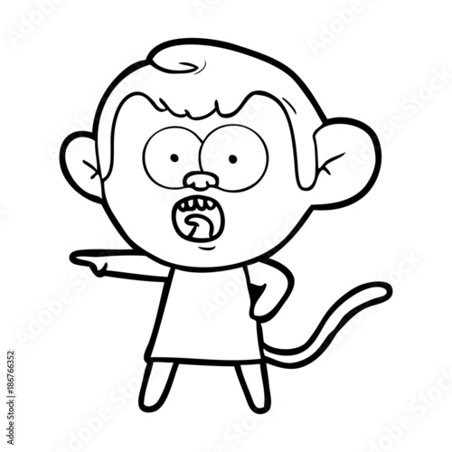 cartoon shocked monkey