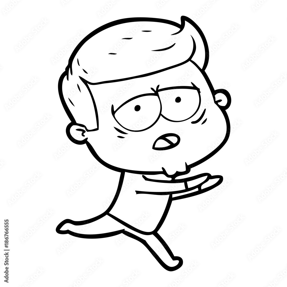 cartoon tired man cartoon tired man