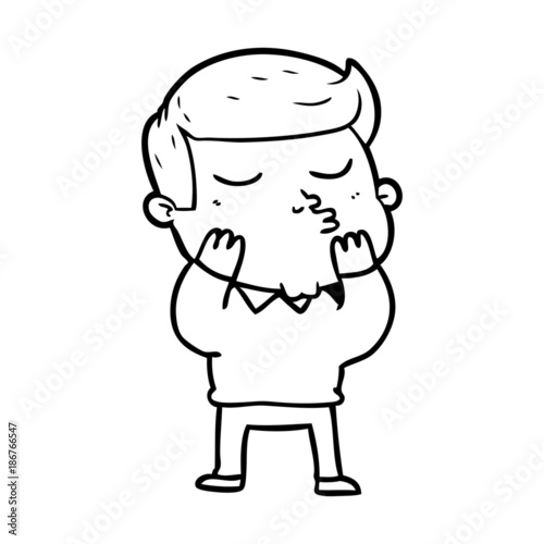 cartoon model guy pouting