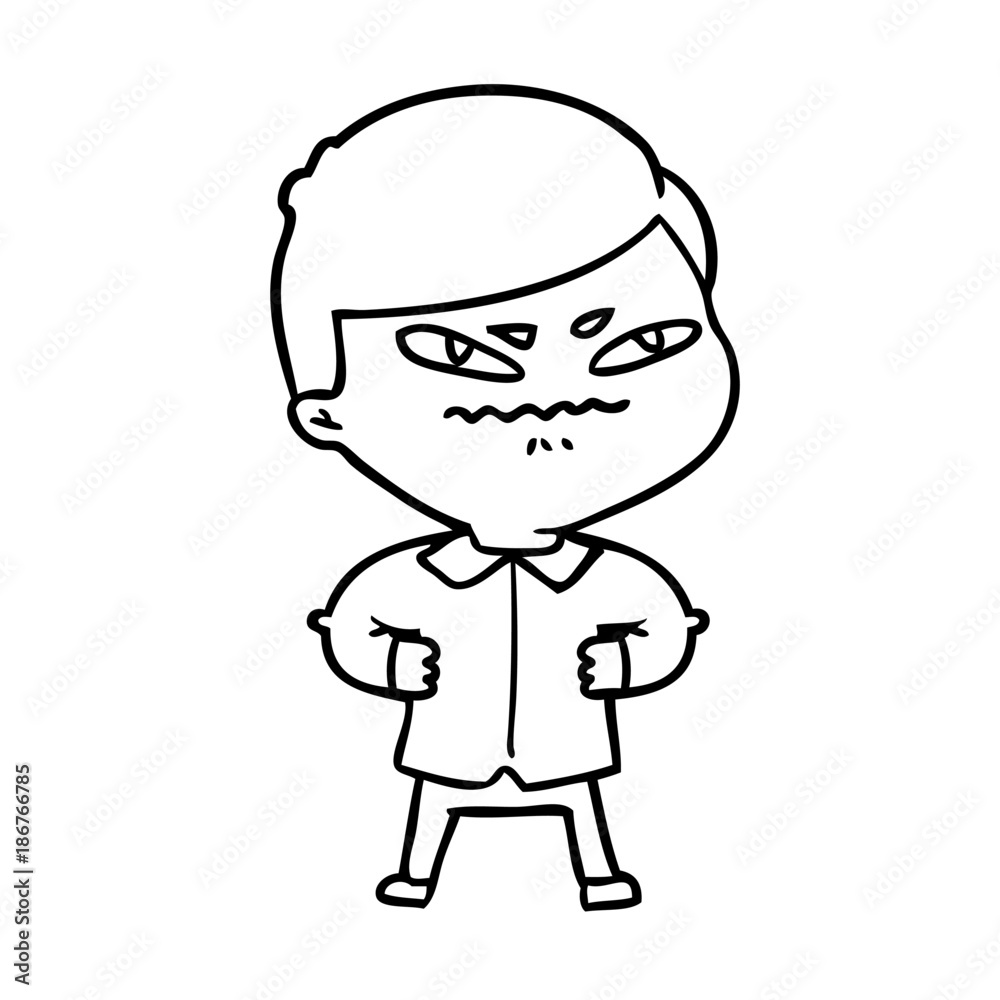 cartoon angry man