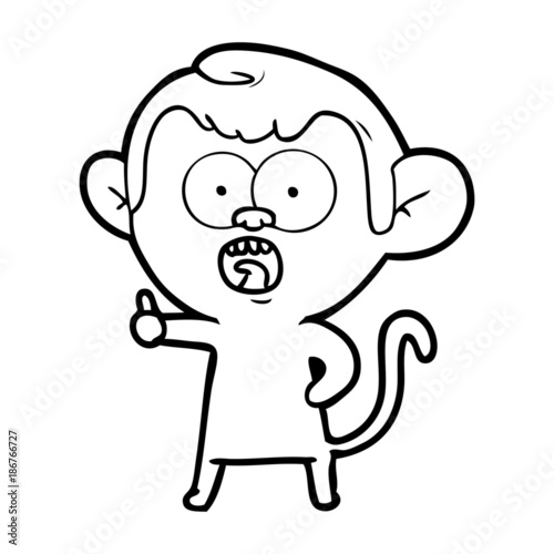 cartoon shocked monkey