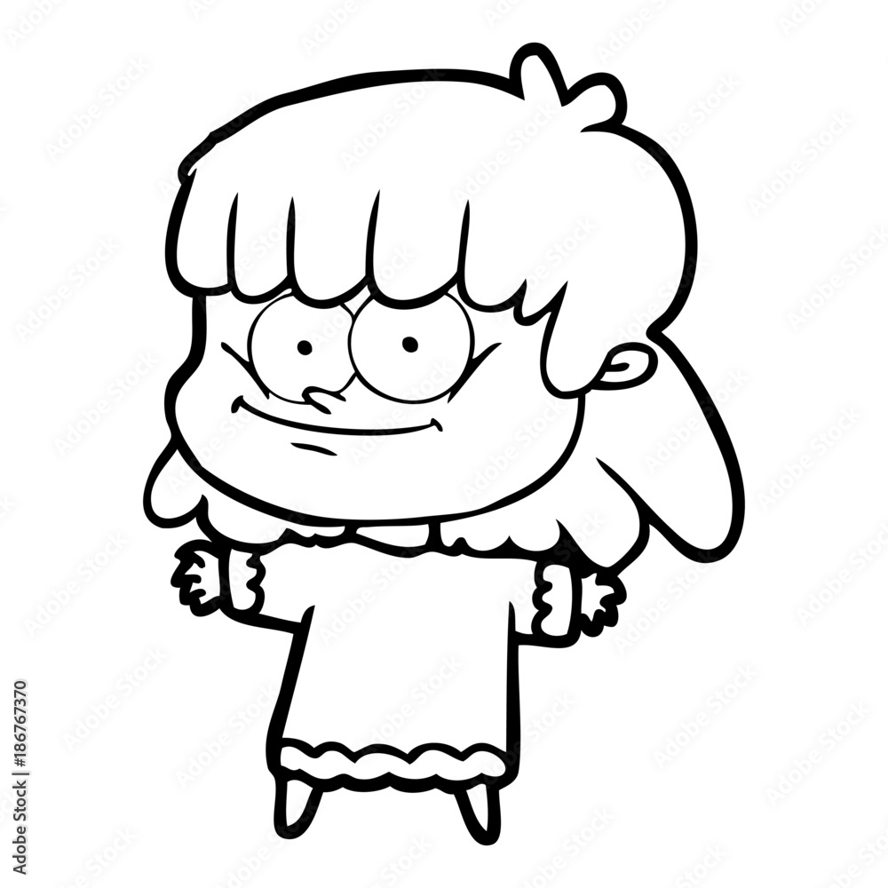 cartoon girl smiling