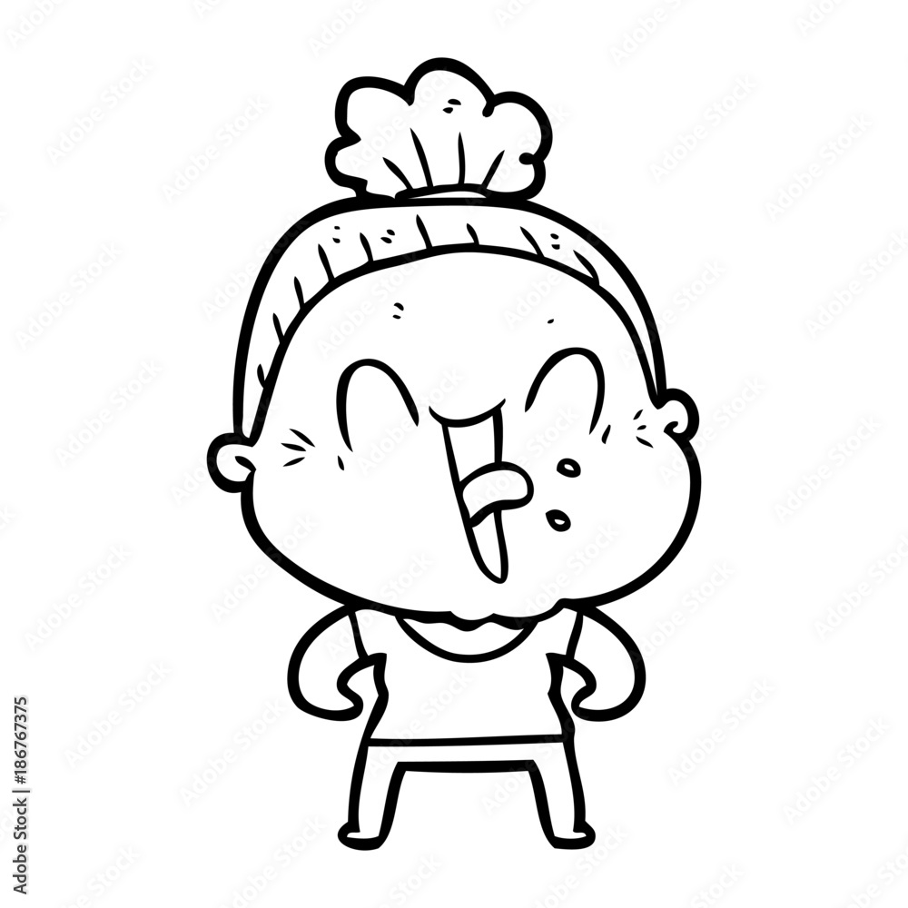 cartoon happy old woman cartoon happy old woman