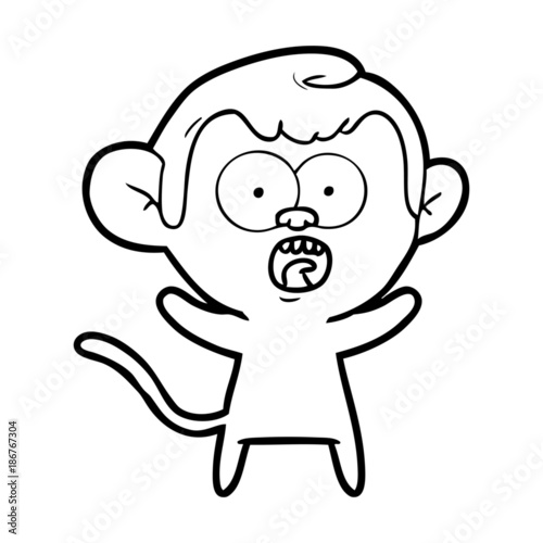 cartoon shocked monkey
