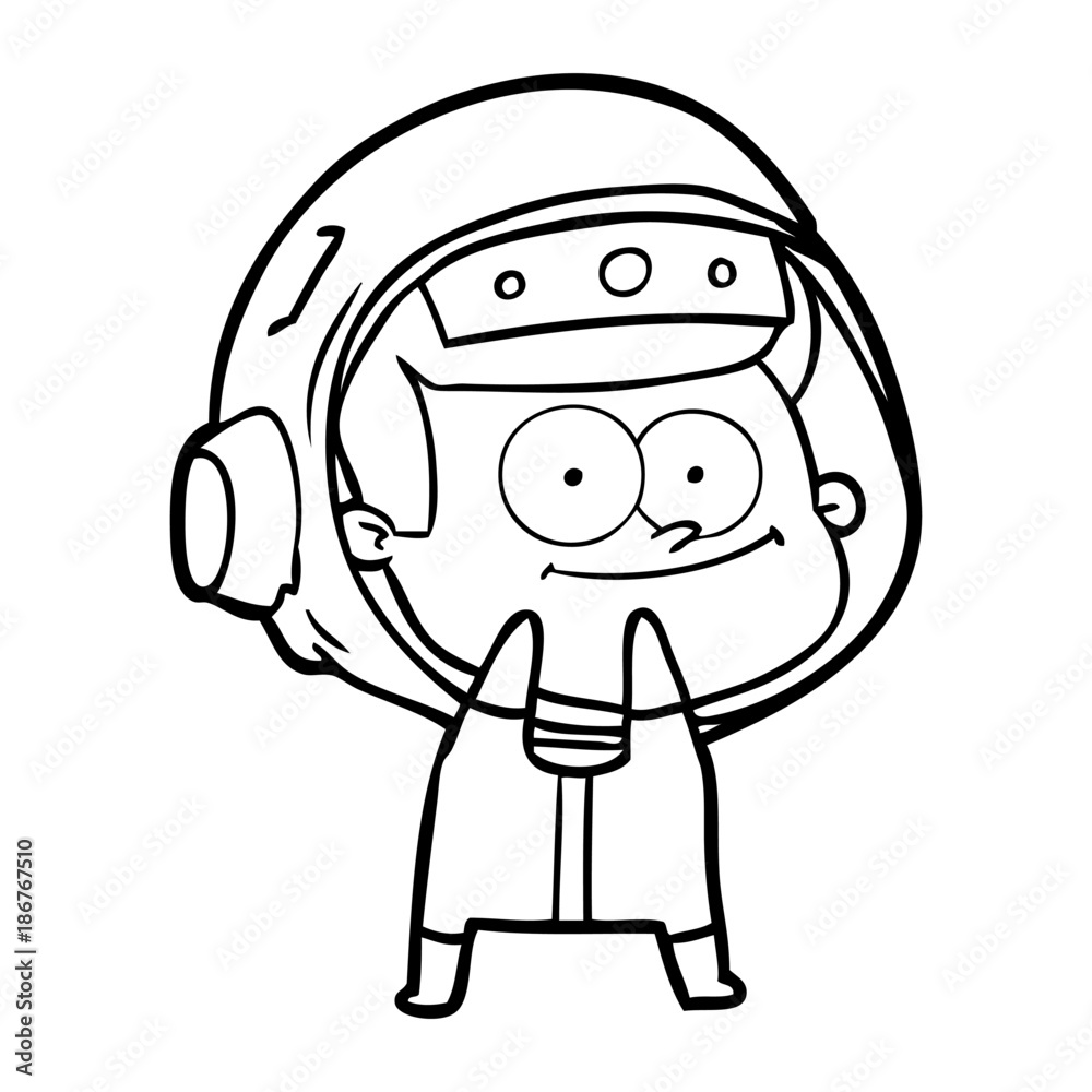 happy astronaut cartoon