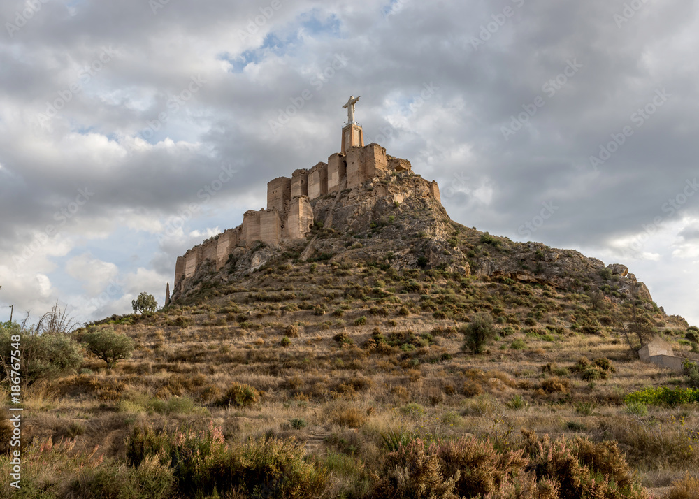 Monteagudo, Statue of Jesus near Murcia, Spain. December 17, 2017

