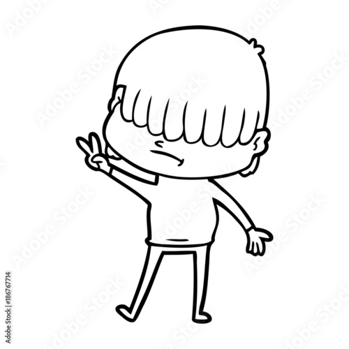 cartoon boy with untidy hair