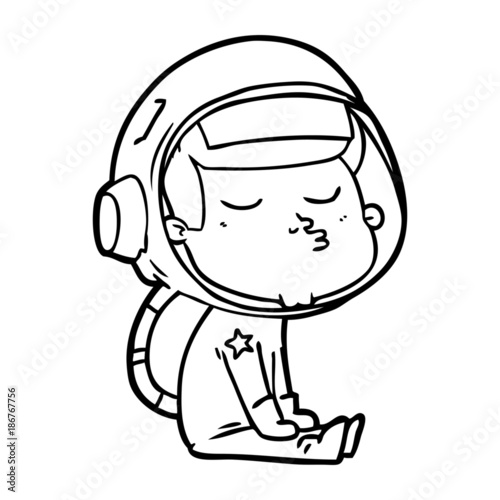 cartoon confident astronaut