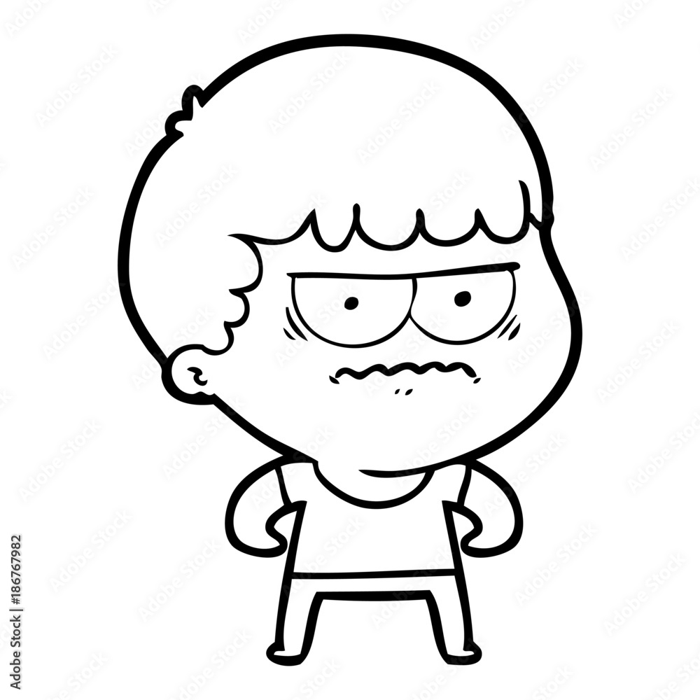 Obraz premium cartoon annoyed man