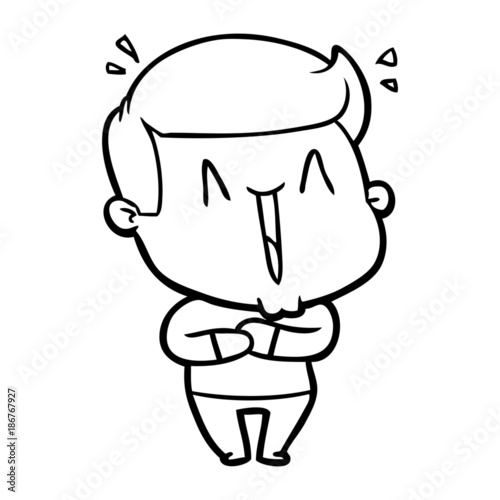 cartoon excited man