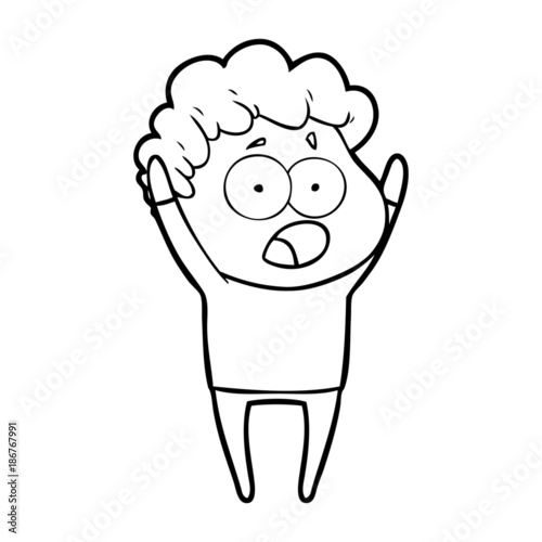 cartoon man gasping in surprise