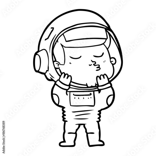 cartoon confident astronaut