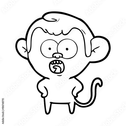 cartoon shocked monkey