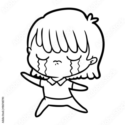 cartoon woman crying