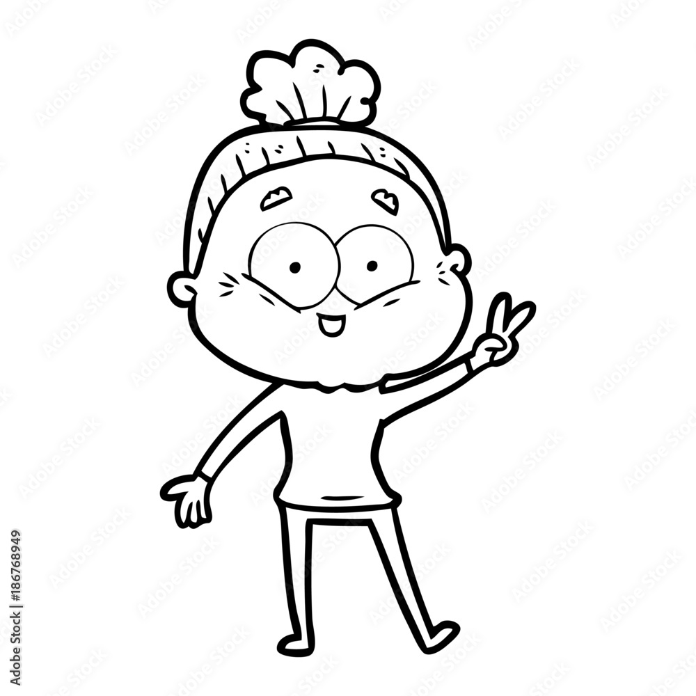 cartoon happy old woman cartoon happy old woman