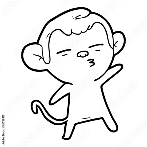 cartoon suspicious monkey