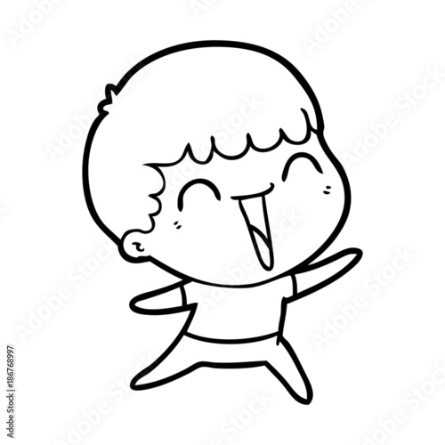 Quadro su tela cartoon happy man laughing