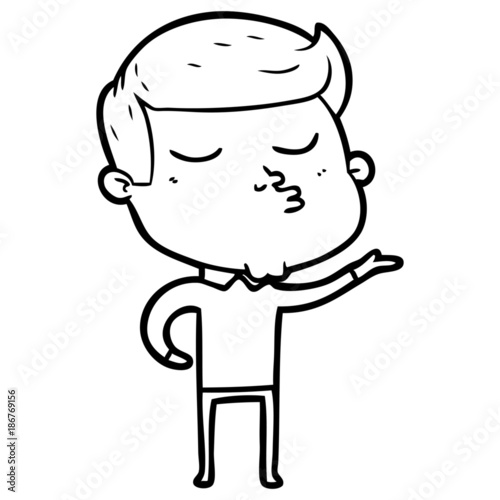 cartoon model guy pouting