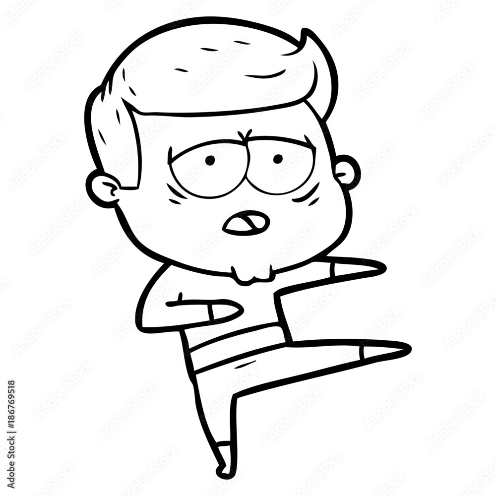cartoon tired man cartoon tired man