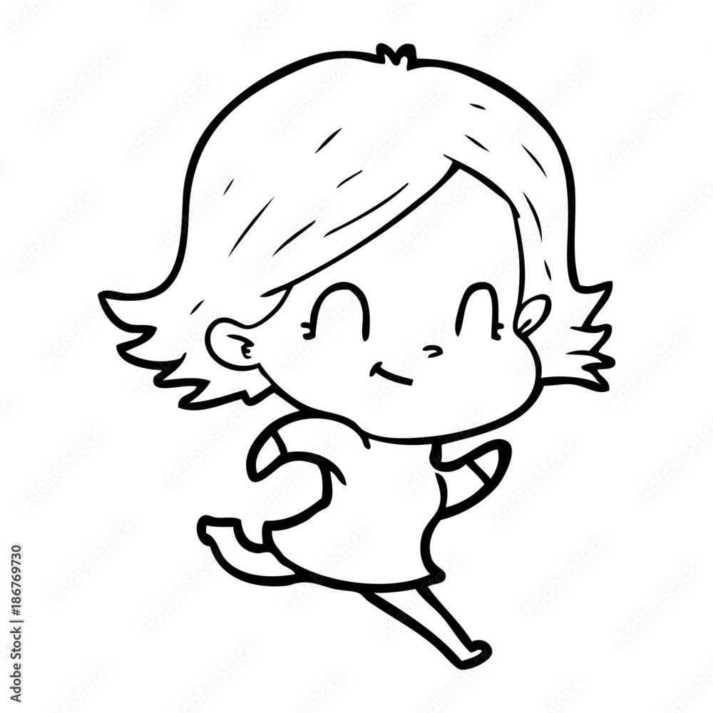 Fototapeta premium cartoon friendly girl