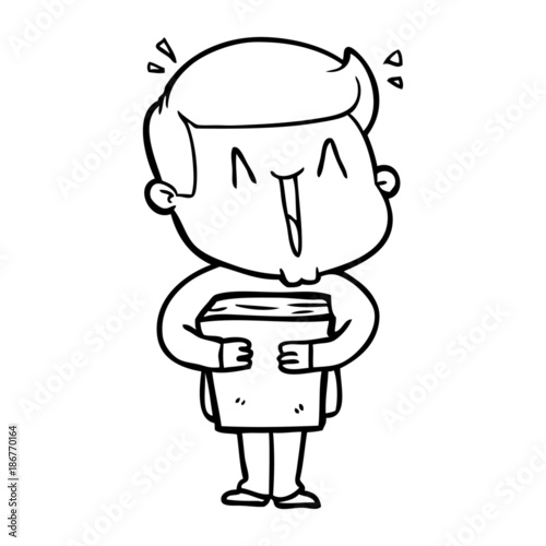 cartoon excited man