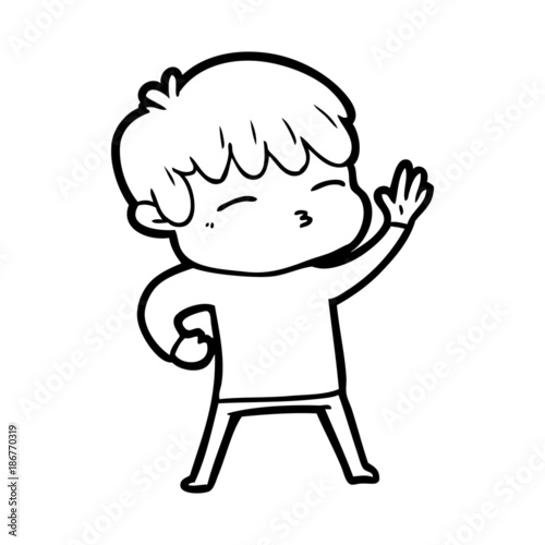 cartoon curious boy