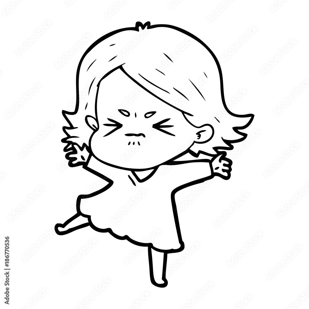 cartoon angry woman