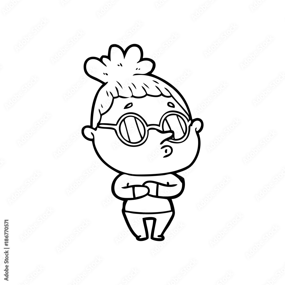 cartoon woman wearing sunglasses cartoon woman wearing sunglasses