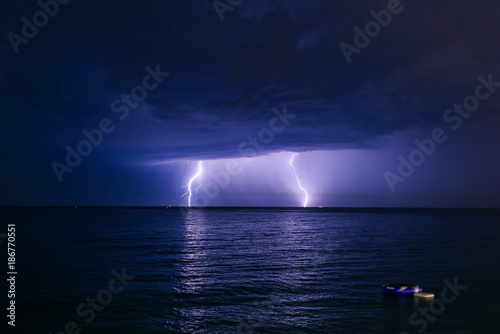 Thunderstorm on a sea