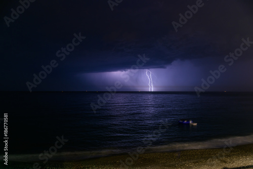 Thunderstorm on a sea