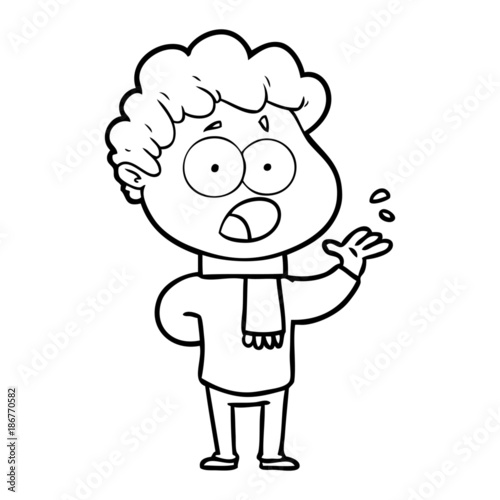 cartoon man gasping in surprise