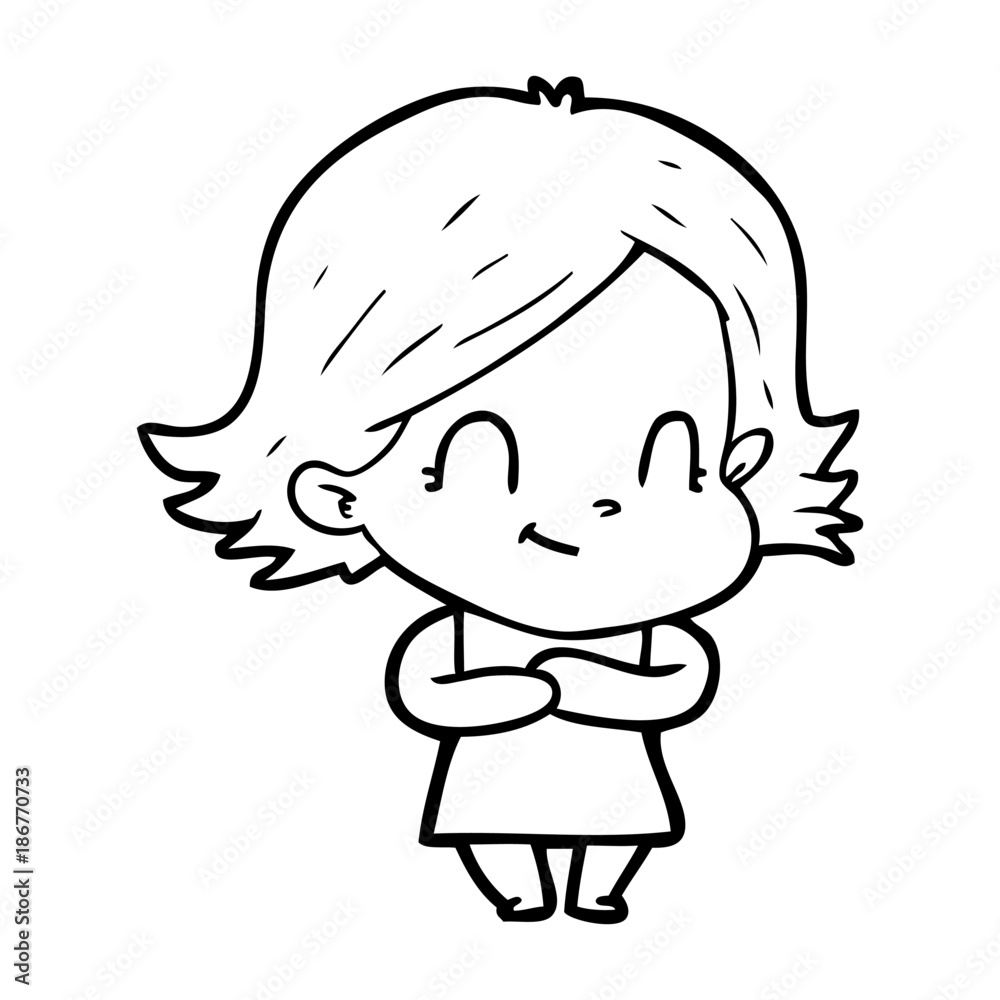 cartoon friendly girl