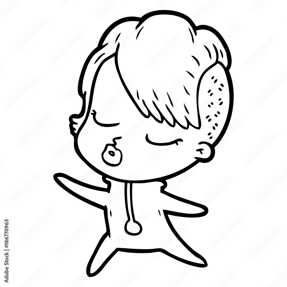 cartoon pretty hipster girl cartoon pretty hipster girl