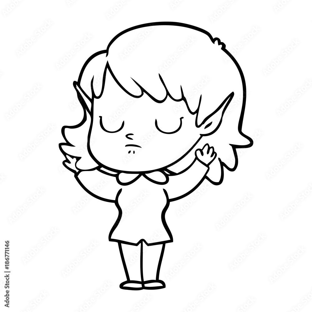 Fototapeta premium cartoon elf girl
