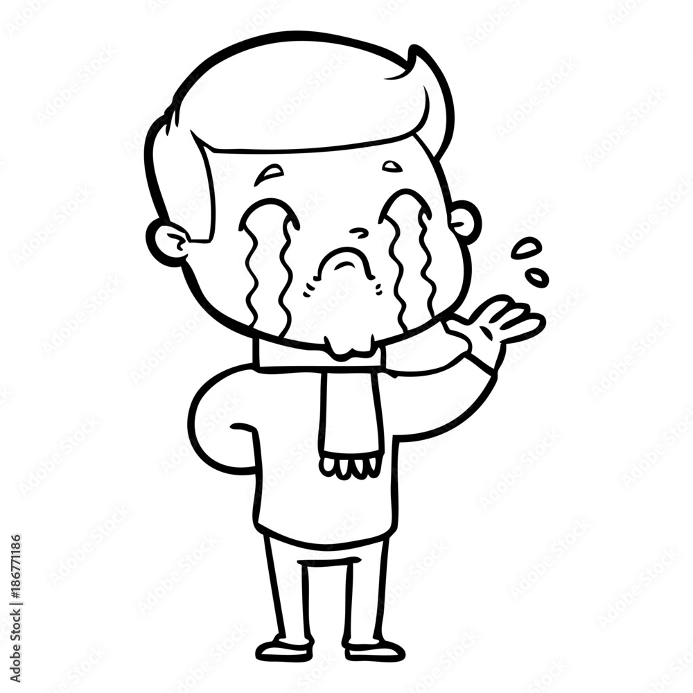 cartoon man crying