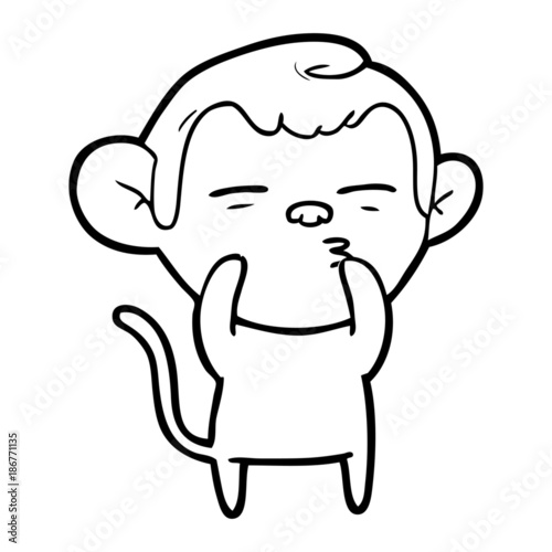 cartoon suspicious monkey