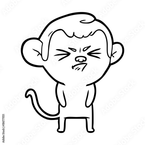 cartoon annoyed monkey