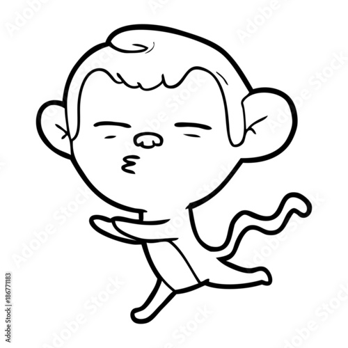 cartoon suspicious monkey
