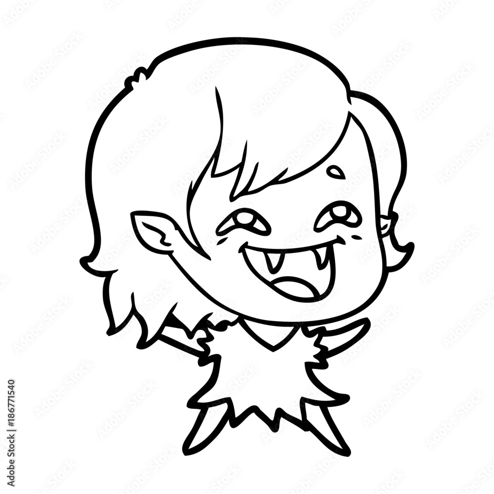 cartoon laughing vampire girl