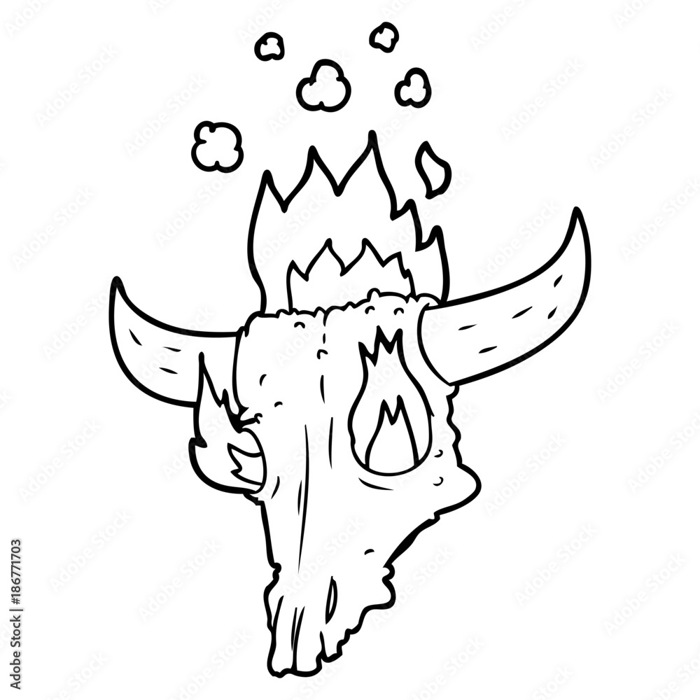spooky flaming animals skull cartoon spooky flaming animals skull cartoon