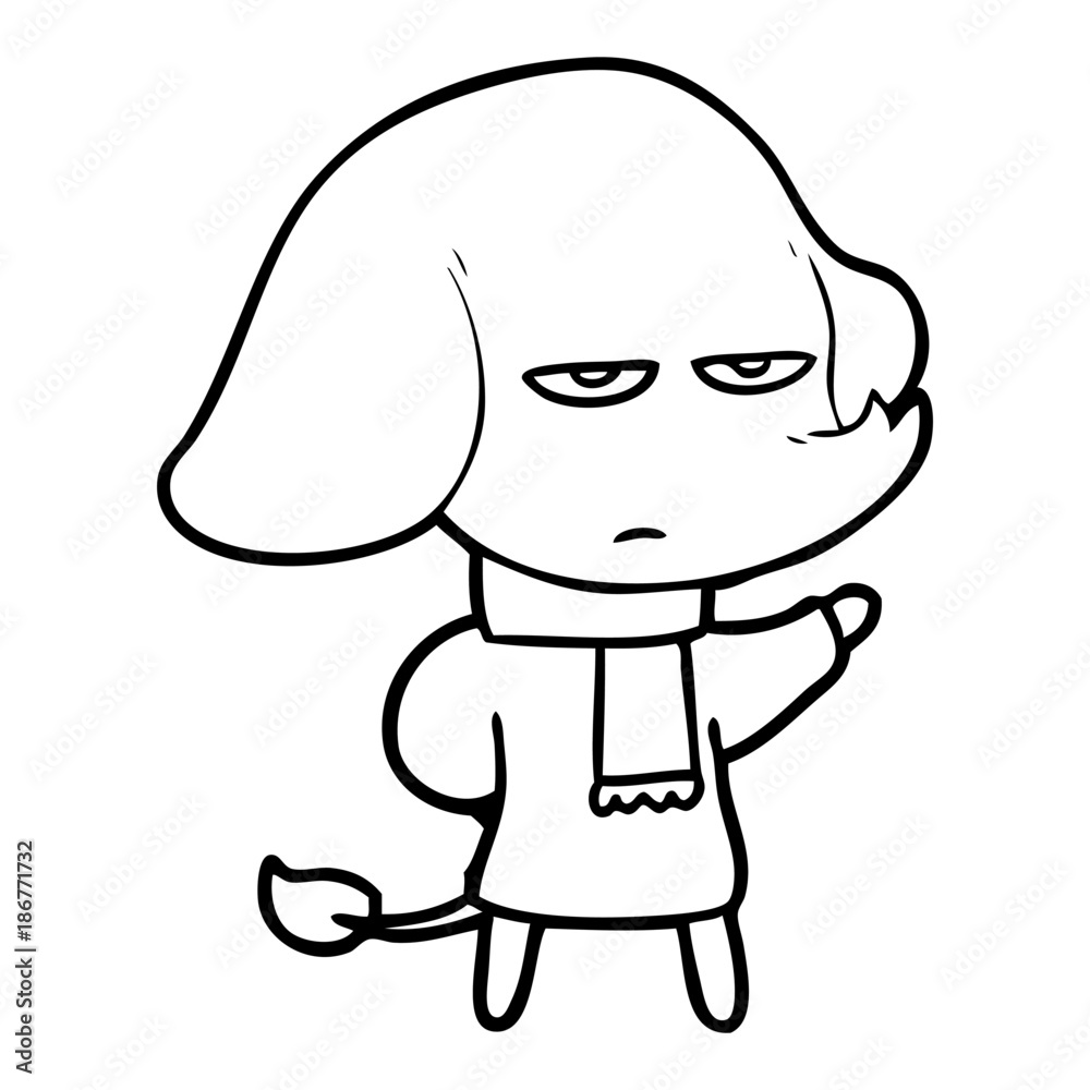 annoyed cartoon elephant