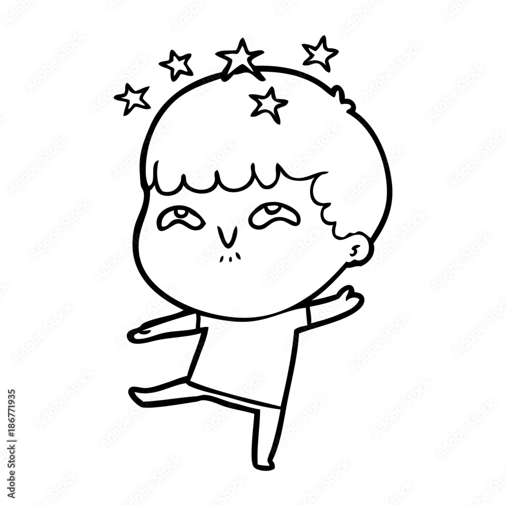 Obraz premium cartoon amazed boy