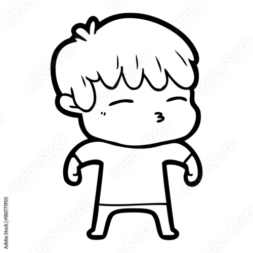 cartoon curious boy