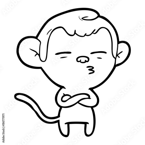 cartoon suspicious monkey