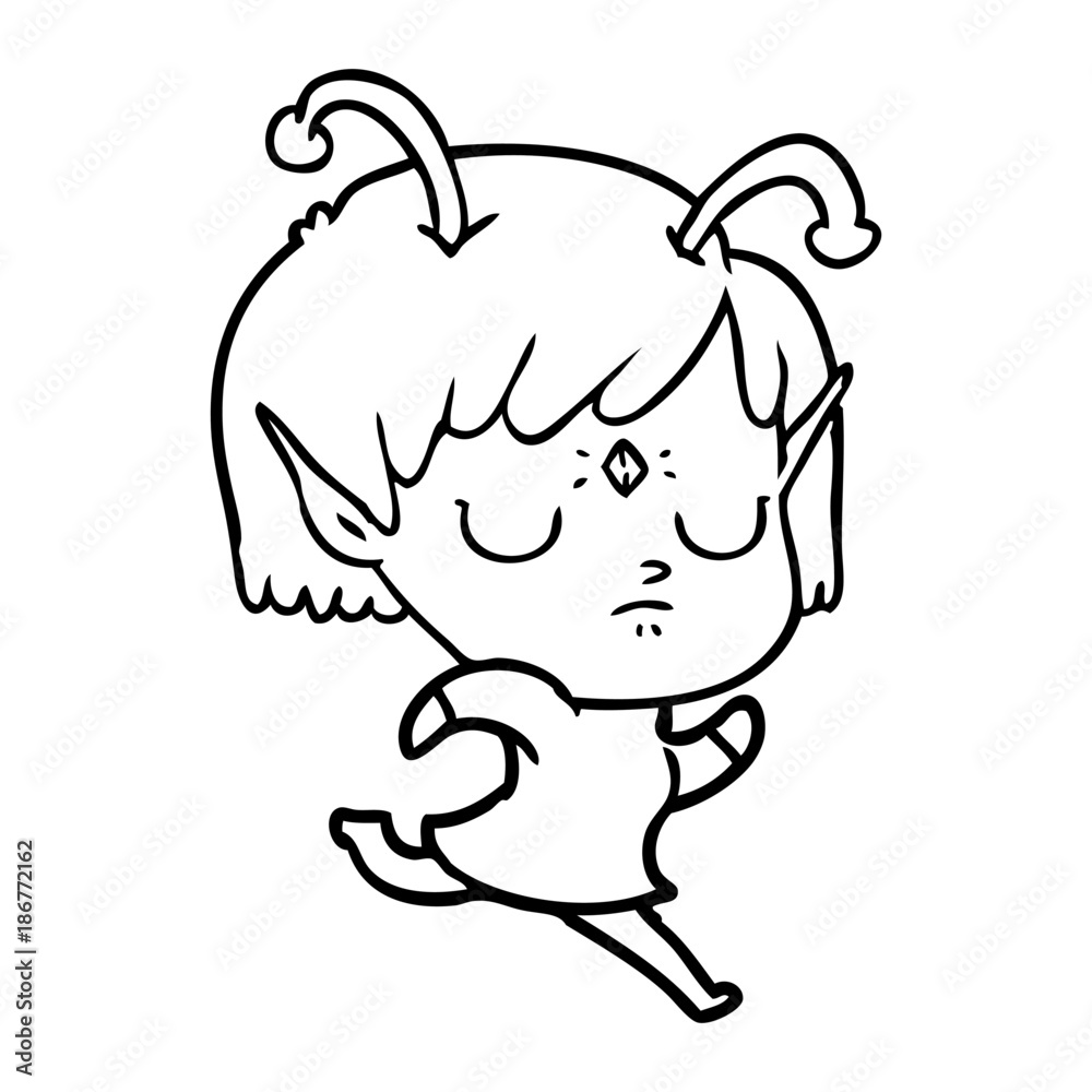 Fototapeta premium cartoon alien girl