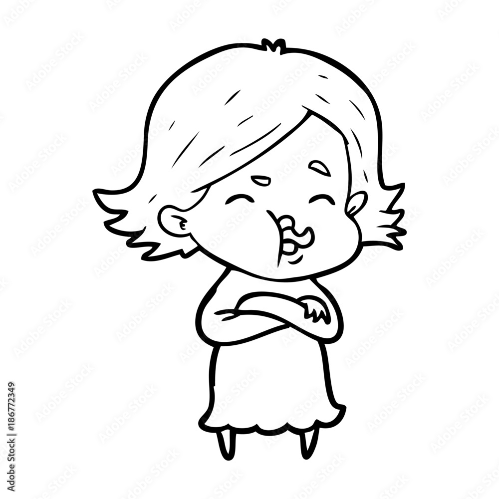 cartoon girl pulling face cartoon girl pulling face