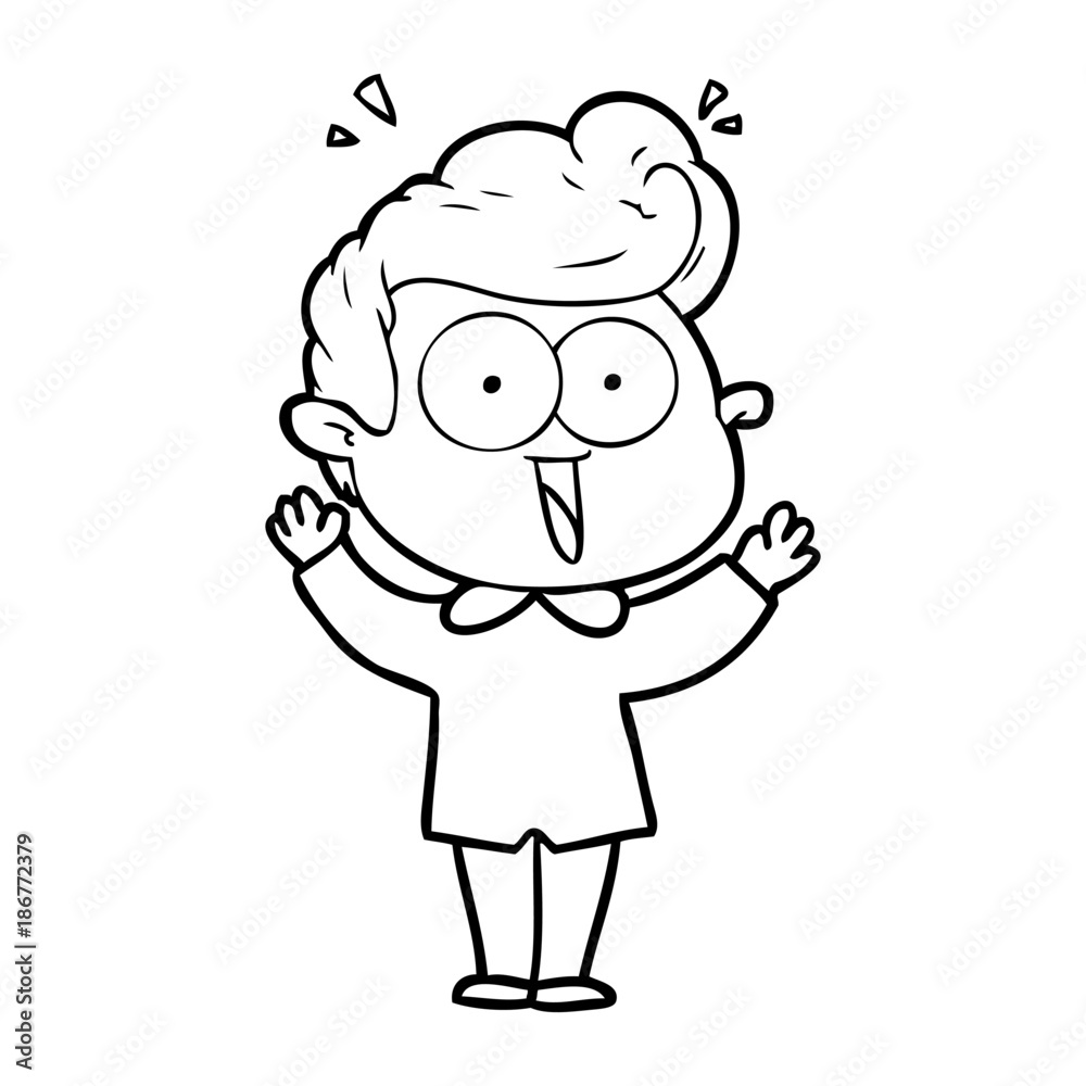 cartoon excited man cartoon excited man